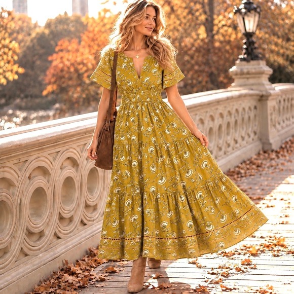 Anthropologie Dresses & Skirts - Anthropologie Meadow Rhodes 1X Maxi Dress Cottagecore Boho Chic Coquette Prairie